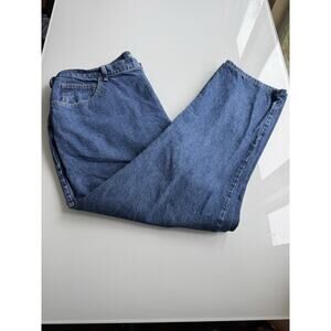 Lee Women's Relaxed Fit Straight Leg Denim Blue Jeans Size 22W Long